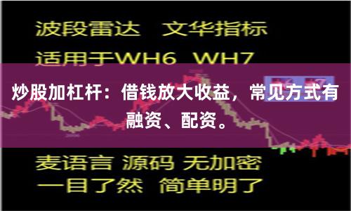 炒股加杠杆：借钱放大收益，常见方式有融资、配资。